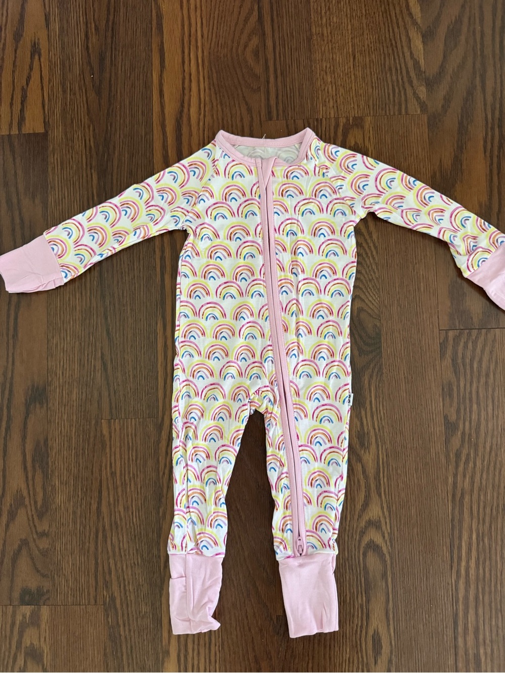 Little Sleepies Pastel Rainbows Zippy Sleeper NWOT